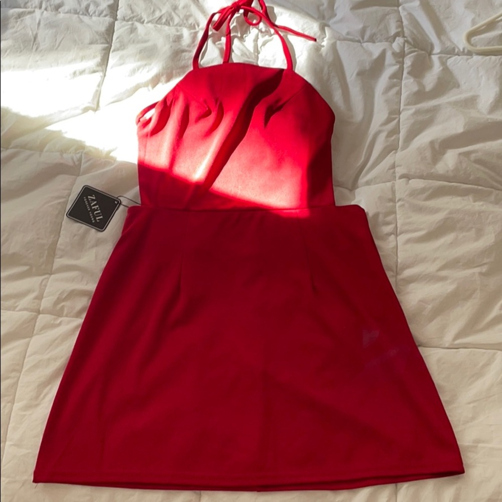 Never worn red backless mini - Zaful